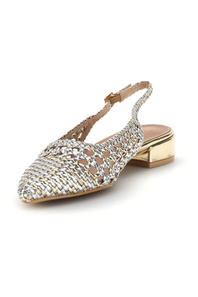 Ballerine slingback oro intrecciate con punta affusolata First Lady P661 [ORO] miniatura 4