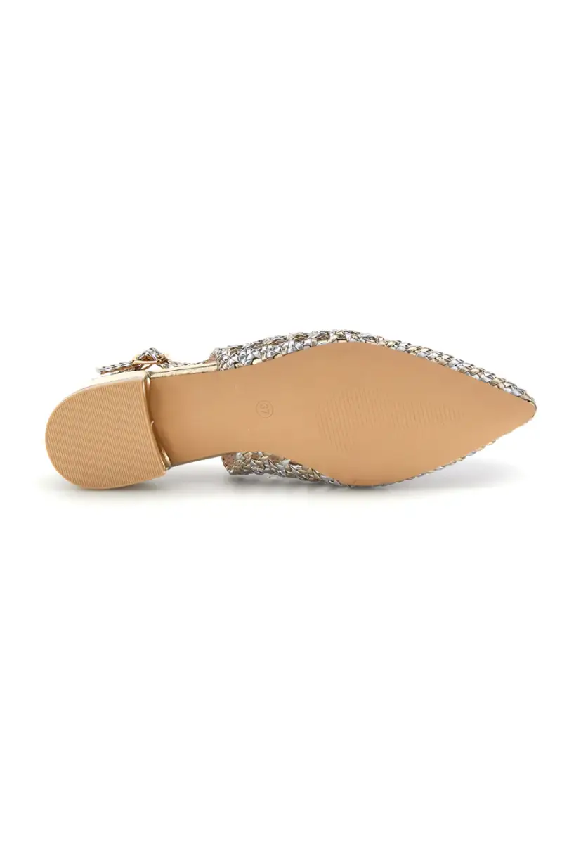 Ballerine slingback oro intrecciate con punta affusolata First Lady P661 [ORO] miniatura 5