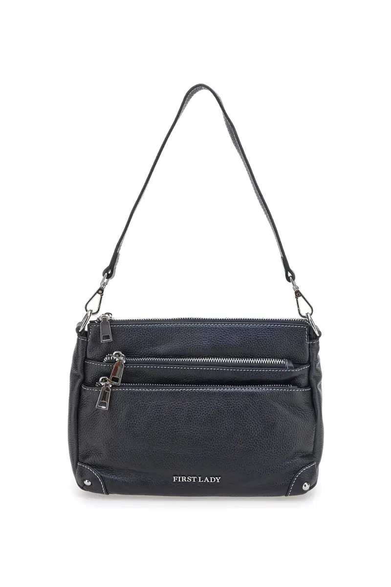 Borsa nera con manico corto e tracolla inclusi First Lady SL 18852 [NERO]