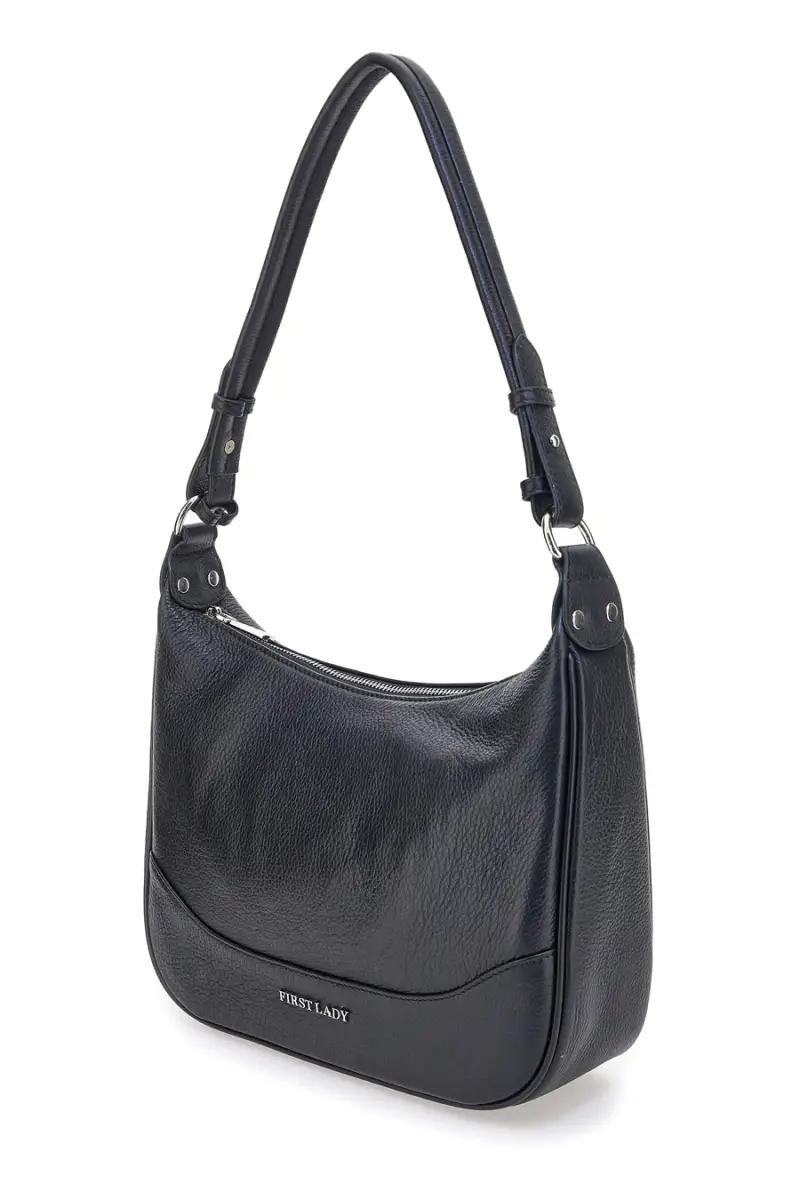 Borsa nera in vera pelle con tracolla inclusa First Lady SL 68822 [NERO] miniatura 2