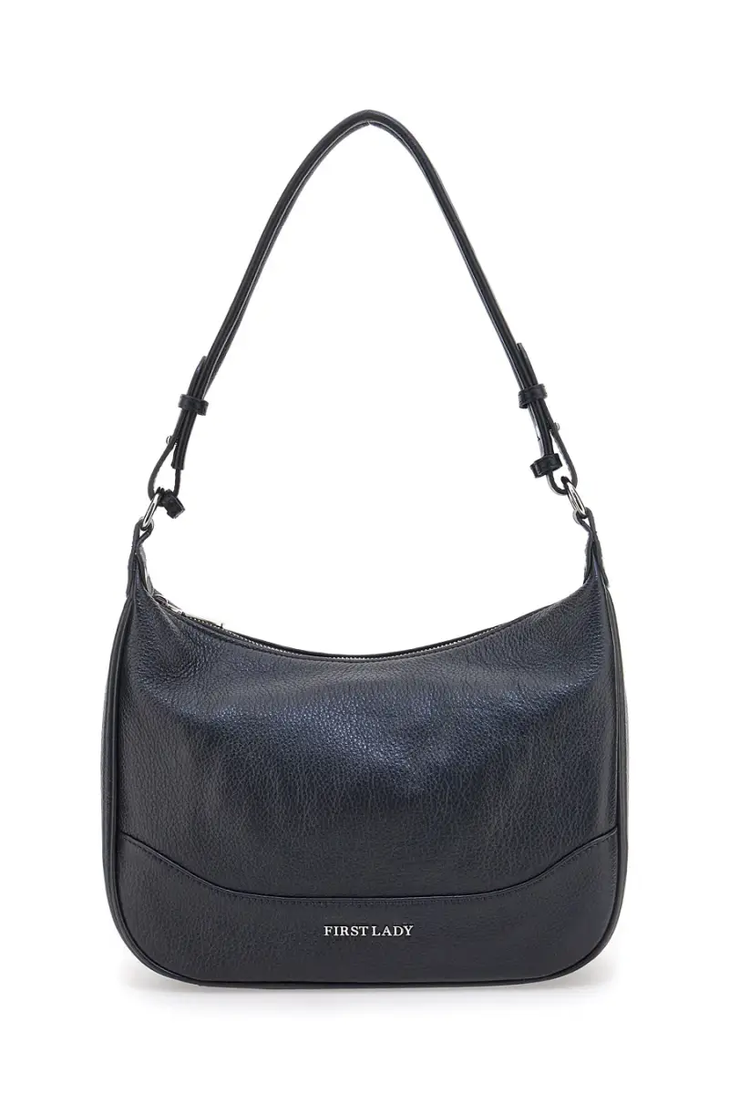 Borsa nera in vera pelle con tracolla inclusa First Lady SL 68822 [NERO]