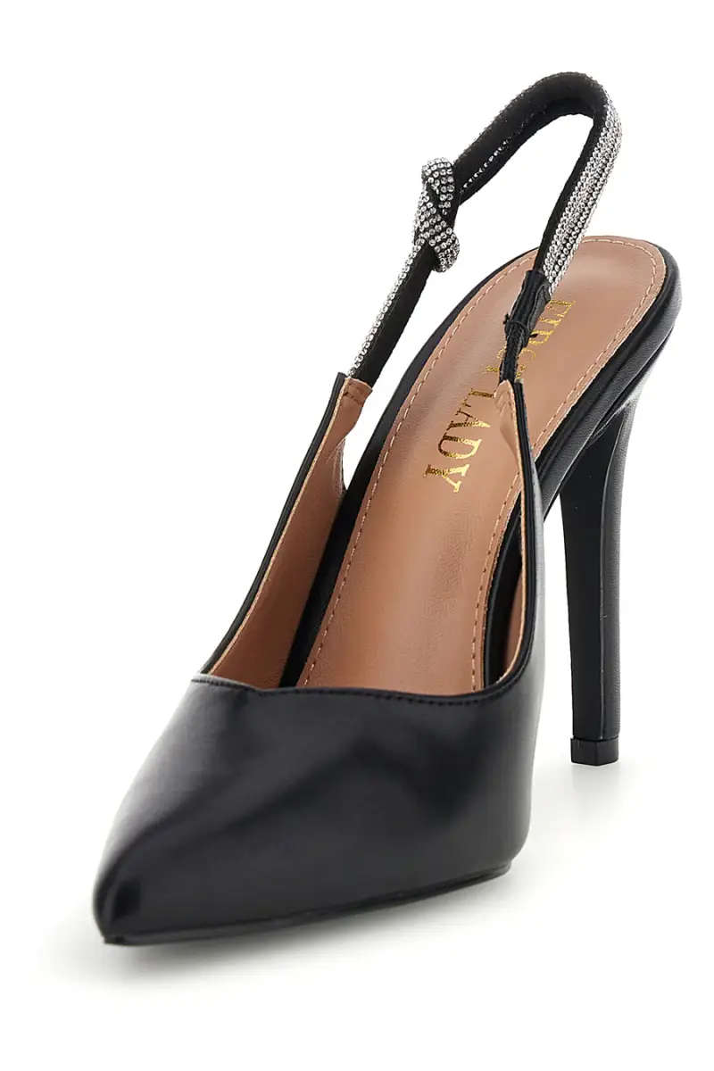 Décolleté nere con tacco alto e cinturino con brillantini First lady P650 [NERO] miniatura 3