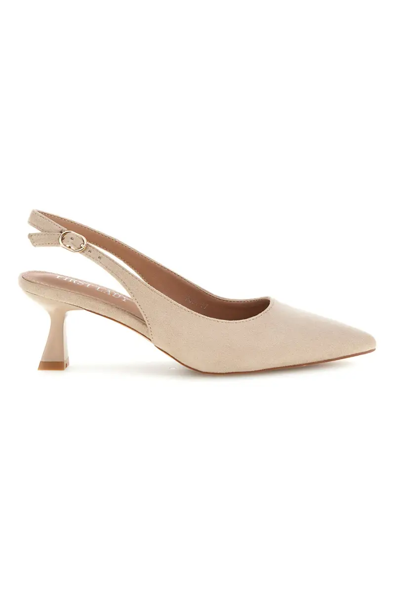 Décolleté slingback beige in tessuto effetto soft touch First lady P671 [BEIGE]