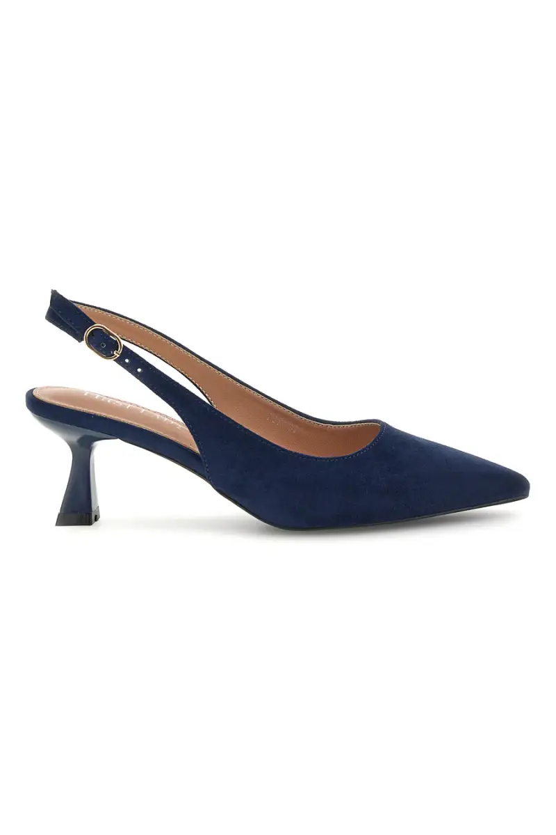Décolleté slingback blu in tessuto effetto soft touch First lady P671 [BLUE]