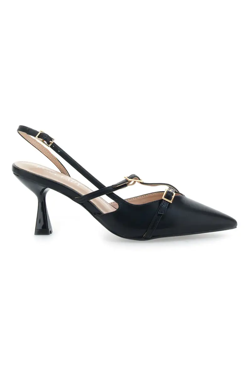 Décolleté Slingback Nere con Cinturini FIRST LADY 9532 [NERO]