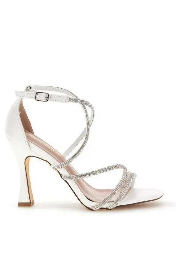 Sandali bianchi con strass First lady P692 [BIANCO]