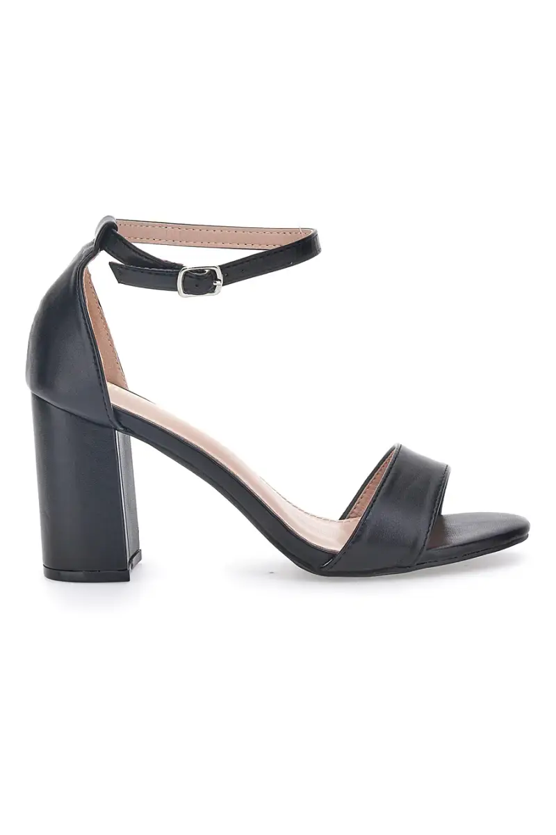 Sandali Neri Con Cinturino e Tacco a Blocco First Lady 409 [NERO]