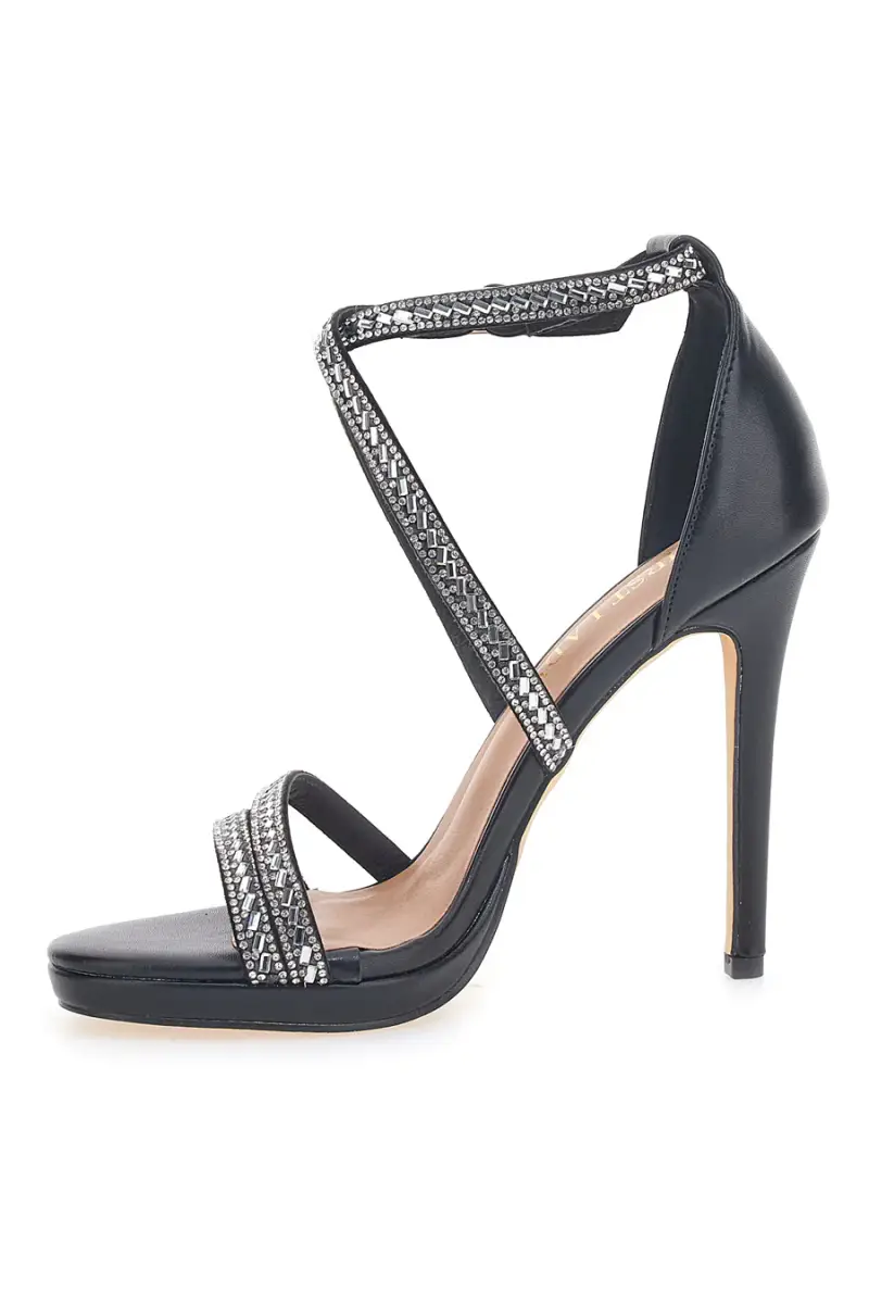 Sandali Neri con Tacco e Strass First Lady 459 [NERO] miniatura 4