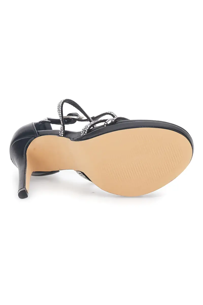 Sandali Neri con Tacco e Strass First Lady 459 [NERO] miniatura 5