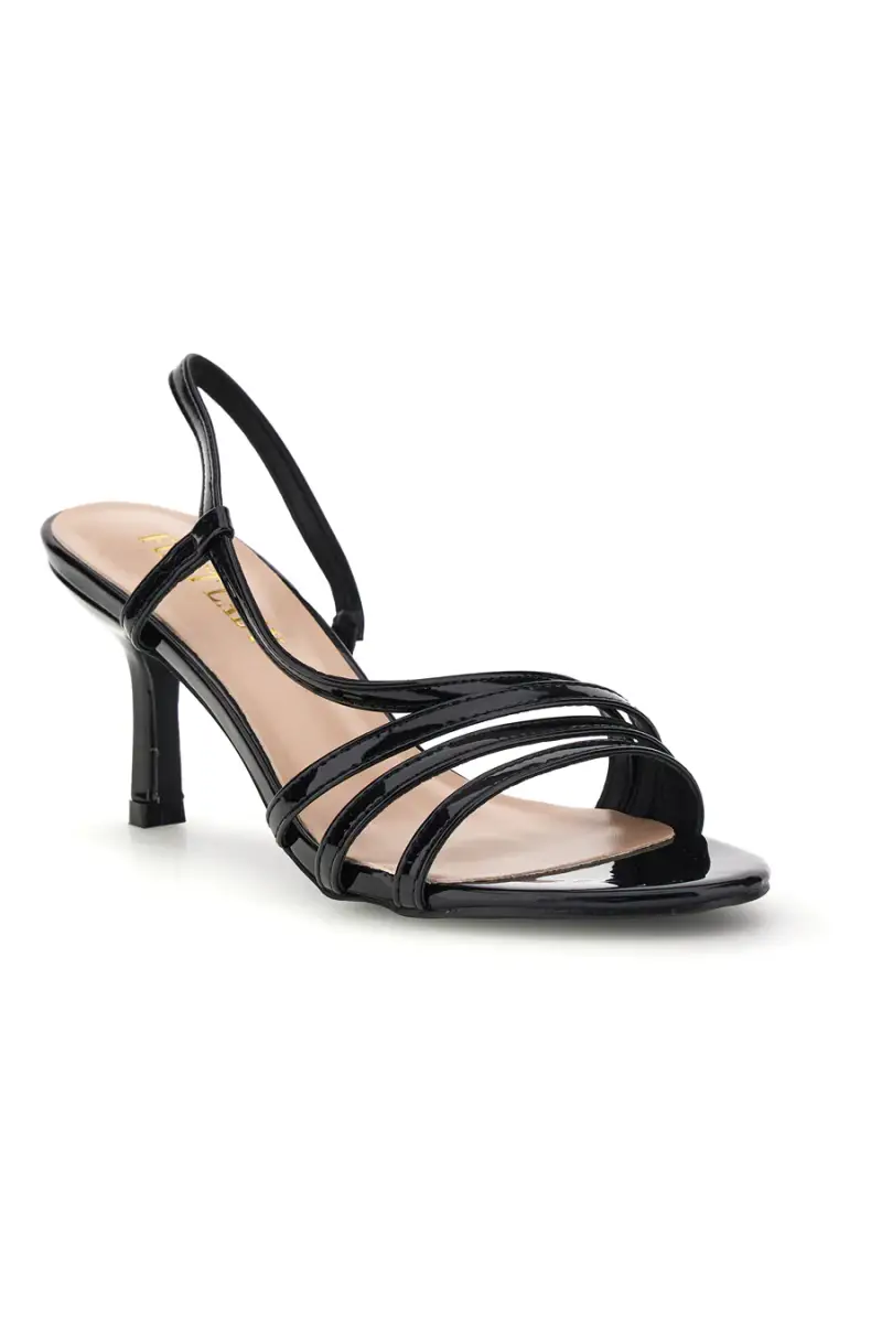 Sandali neri in vernice tacco medio cinturino First lady P709 [NERO] miniatura 2