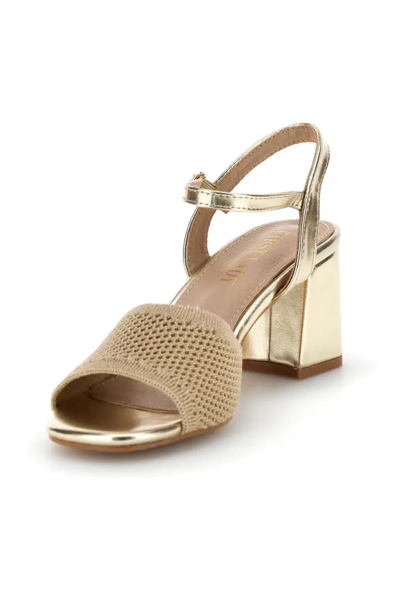 Sandali oro tacco largo cinturino First lady P694 [ORO] miniatura 4