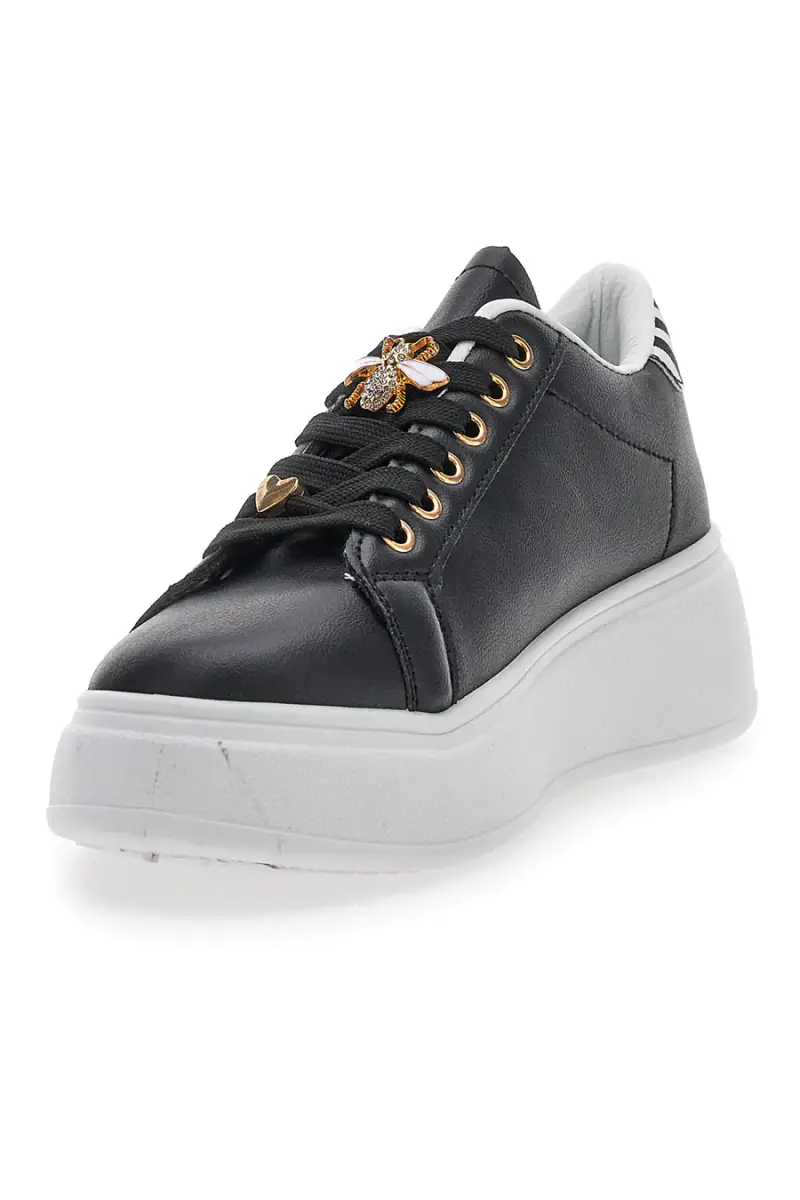 Sneakers Nere con Charms First Lady 011 da Donna [NERO] miniatura 3