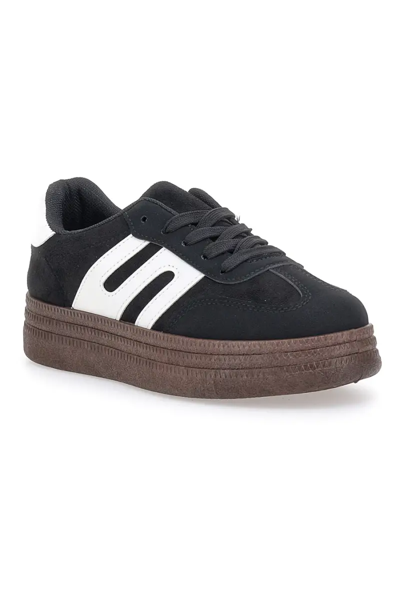 Sneakers Nere e Bianche Con Flatform First Lady 016 [NERO] miniatura 2