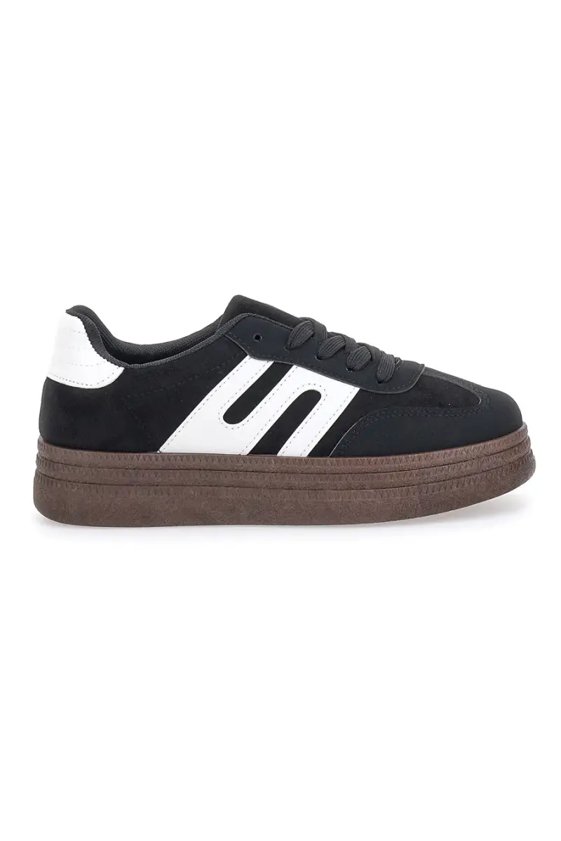 Sneakers Nere e Bianche Con Flatform First Lady 016 [NERO]