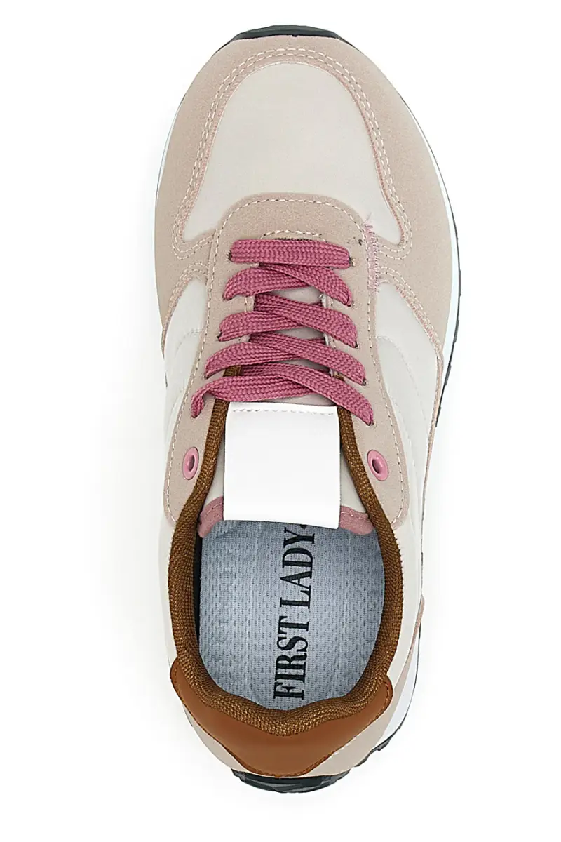Sneakers rosa e bianche con lacci First Lady GB2015 [BEIGE] miniatura 3