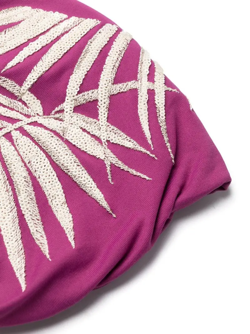 Costume a vita alta prugna con foglie miniatura 2