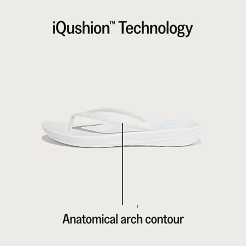 Fitflop iqushion Ergonomic Flip-Flops, Infradito Donna, Bianco (Urban White), 37 EU miniatura 2