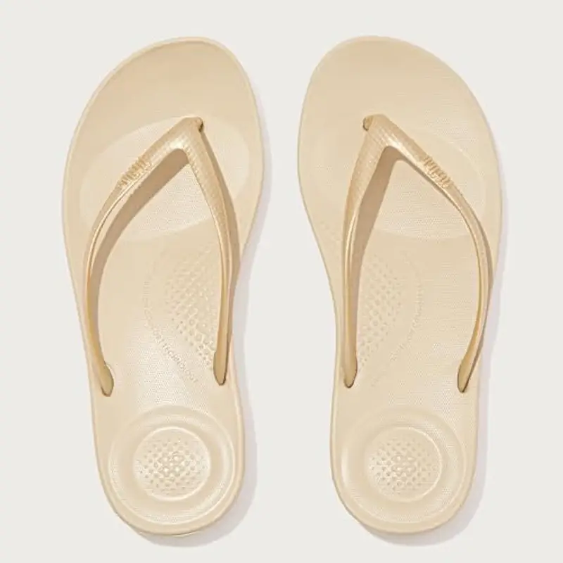 Fitflop iqushion Ergonomic Flip-Flops, Infradito Donna, Or Gold 010, 38 EU miniatura 3