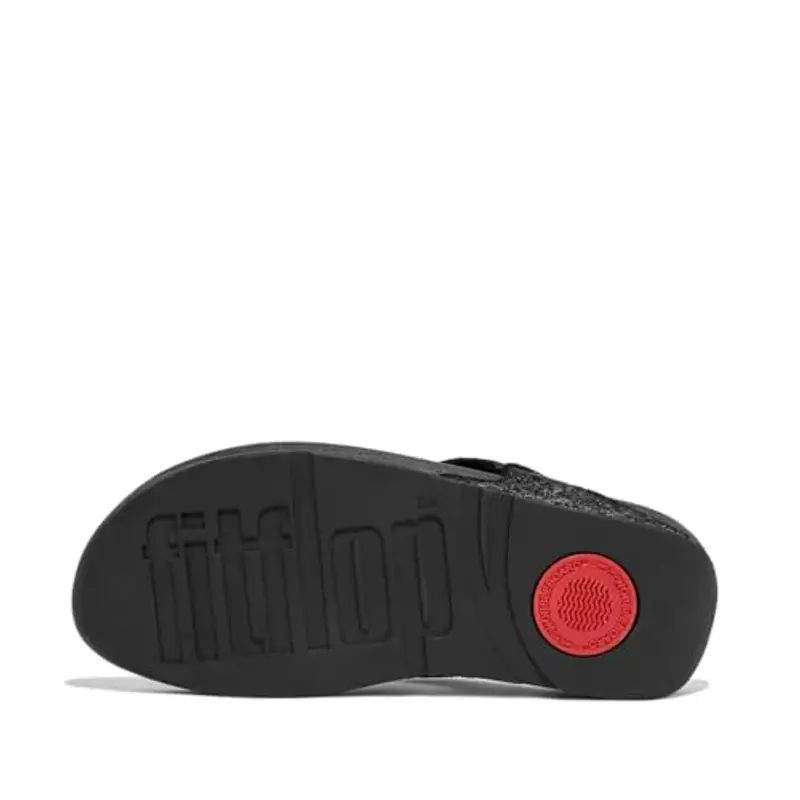 Fitflop Lulu Glitter Toe-Thongs, Sandali a Punta Aperta Donna, Nero Black Glitter 339, 43 EU miniatura 2