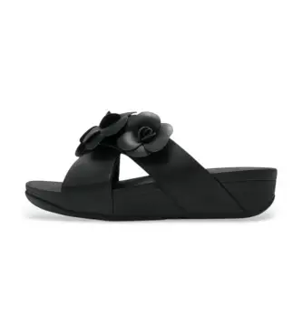 per donna A4M-001 Sandali infradito Lulu Flower Cross neri (36), Nero, 1 a 3 cm, Nessuno, Casual