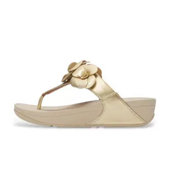 per donna A4N-675 Sandali infradito Lulu Flower color platino (36), Oro, 1 a 3 cm, Nessuno, Casual Pelle