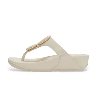 per donna A4T-A99 Sandali Lulu beige con dita separate effetto marmorizzato (36), Pelle, 1 a 3 cm, Nessuno, Casual