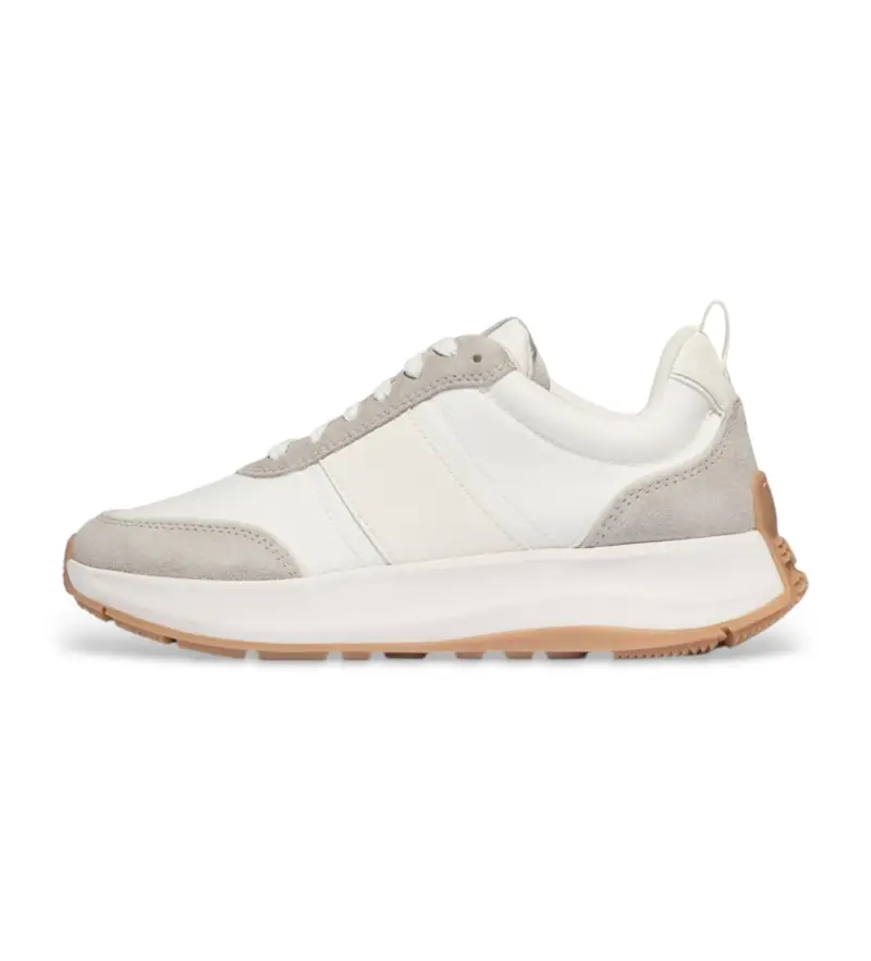 per donna. E1Y-D22 Sneakers Flow in pelle bianca (36), Bianco, 1 a 3 cm, Stringhe, Casual