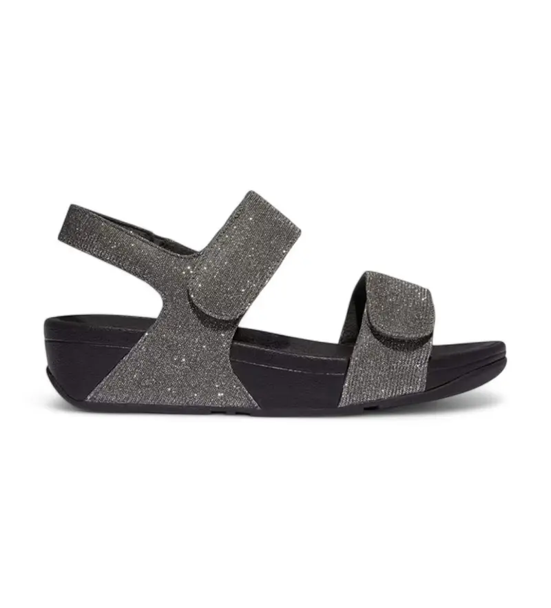 per donna GA2-054 Sandali Lulu Shiny Grey (41), 3 a 5cm, Velcro, Casual, Grigio