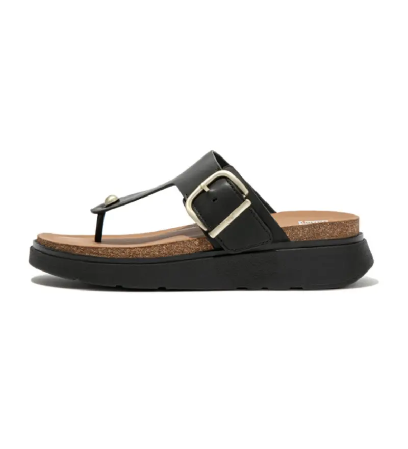 per donna. HE7-001 Sandali in pelle nera Gen-FF (40), Ecopelle, Nero, 1 a 3 cm, Casual