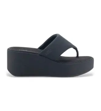 per donna JF8-090 Sandali con plateau neri (36), Pelle, Nero, 3 a 5cm, Nessuno, Casual