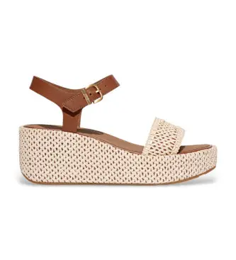 per donna JG1-C25 Sandali in pelle intrecciata marrone (39), 5 a 8cm, Fibbia, Casual