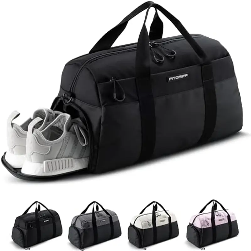 Fitgriff® Borsone Palestra Uomo & Donna V2 - Borsa Sportivo con Porta Scarpe e Tasca Umida da Viaggio, Sport, Fitness,