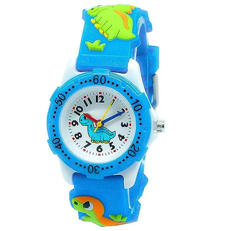 Fivtsme Orologio Bambini, Dinosauro Orologio da Polso per Bambini, Orologio Simpatico Cartone Animato 3D, Orologio per Bambini in Silicone, Orologio Educativo per Bambine e Bambini da 3-12 Anni