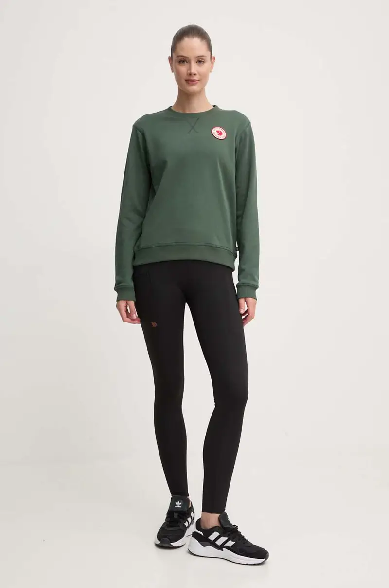 felpa in cotone 1960 Logo Badge Sweater donna F87163 Verde miniatura 2