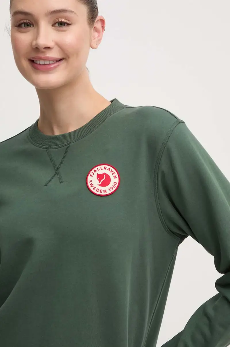 felpa in cotone 1960 Logo Badge Sweater donna F87163 Verde miniatura 4