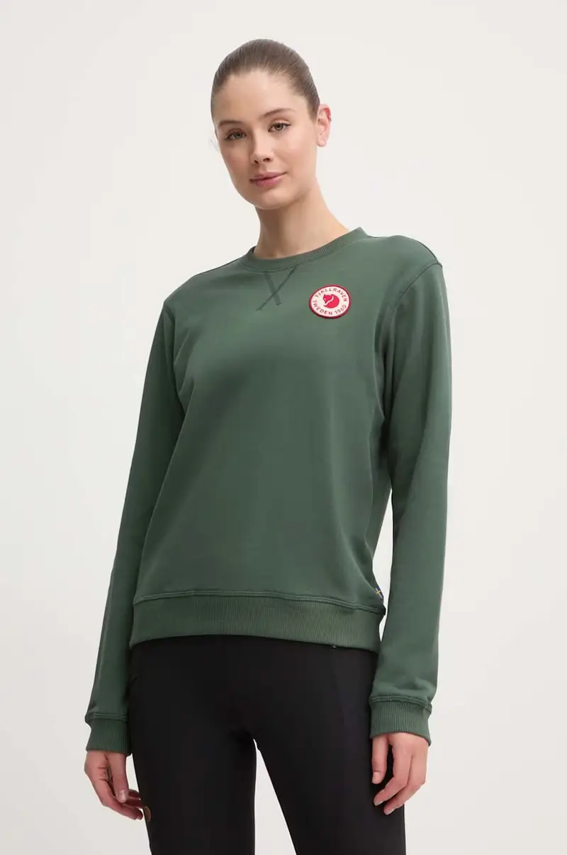 felpa in cotone 1960 Logo Badge Sweater donna F87163 Verde