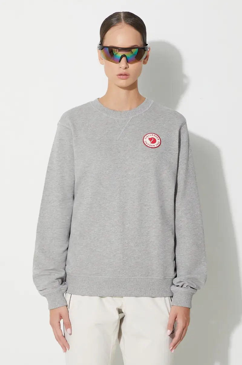 felpa in cotone 1960 Logo donna Grigio