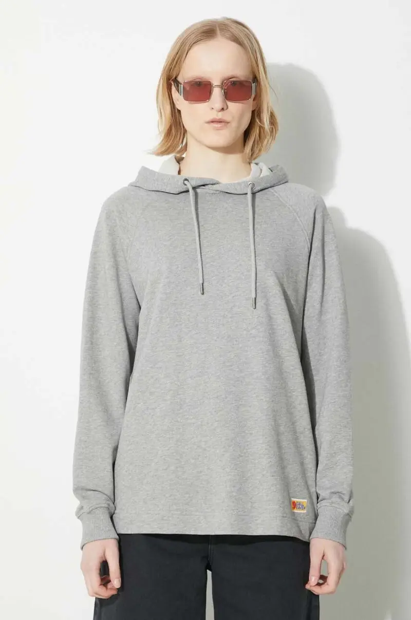 felpa in cotone Vardag Hoodie W donna colore grigio con cappuccio F86987.020.999