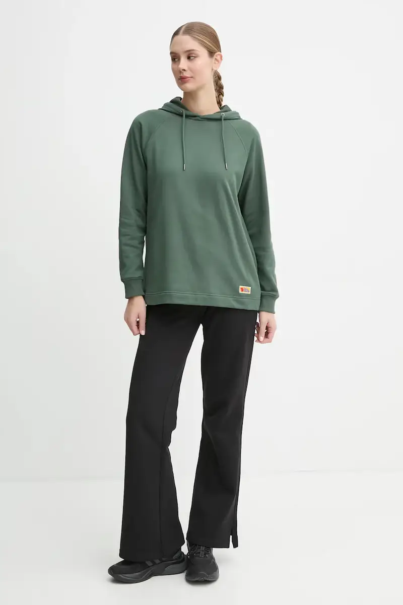 felpa in cotone Vardag Hoodie W donna colore verde con cappuccio F86987.679 Turchese miniatura 2
