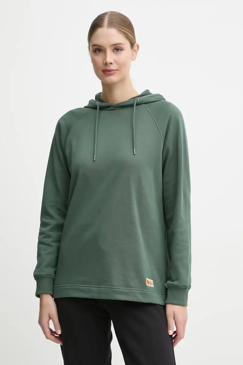 felpa in cotone Vardag Hoodie W donna colore verde con cappuccio F86987.679 Turchese