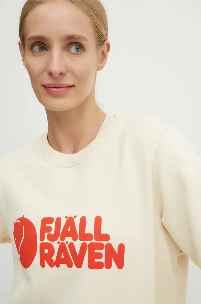 felpa tuta Fjällräven Logo colore beige F84143.113.214 miniatura 4