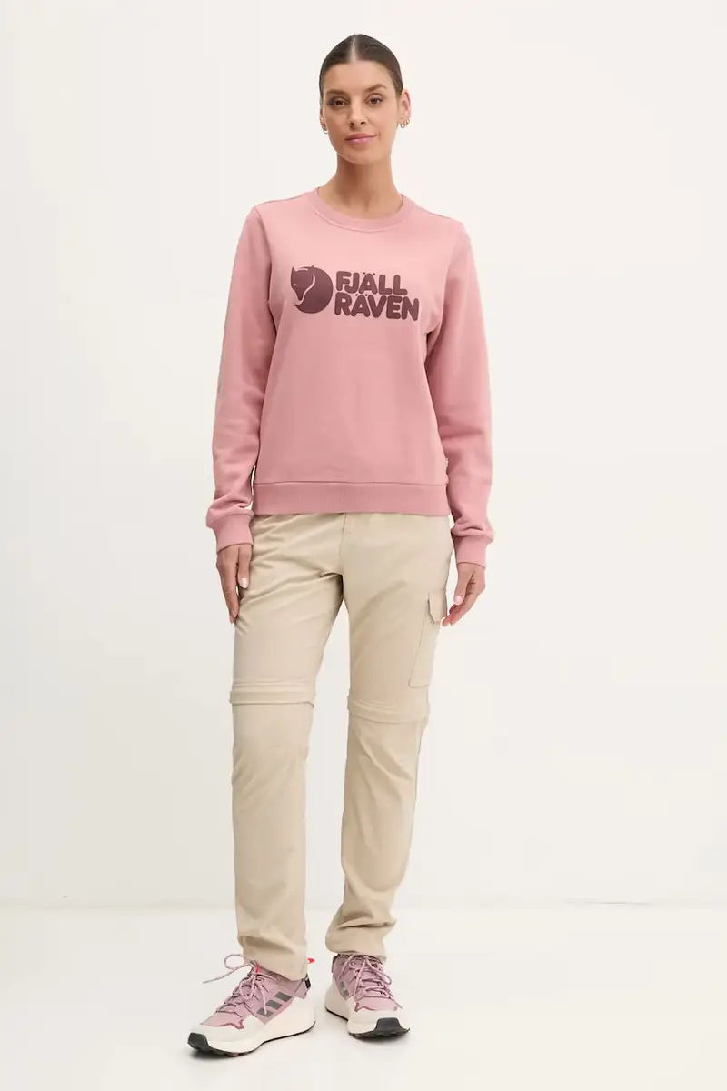 felpa tuta Fjällräven Logo colore rosa F84143 miniatura 2
