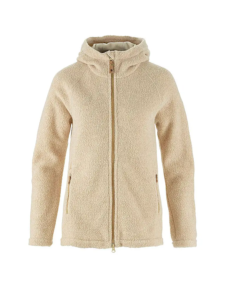 Giacca in pile da donna Kaitum Fleece High-Loft con cappuccio beige | L