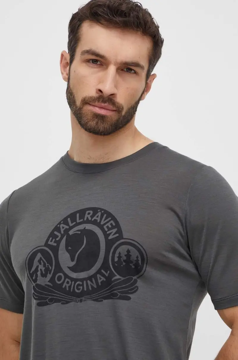 maglietta in lana Abisko Wool Classic colore grigio F84117