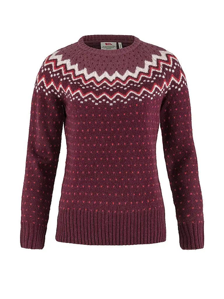 Maglione funzionale da donna Oevik Knit in lana rosso scuro | L