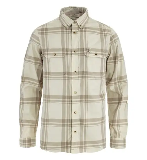 Övik Lite Flannel - camicia a maniche lunghe - uomo Dark White