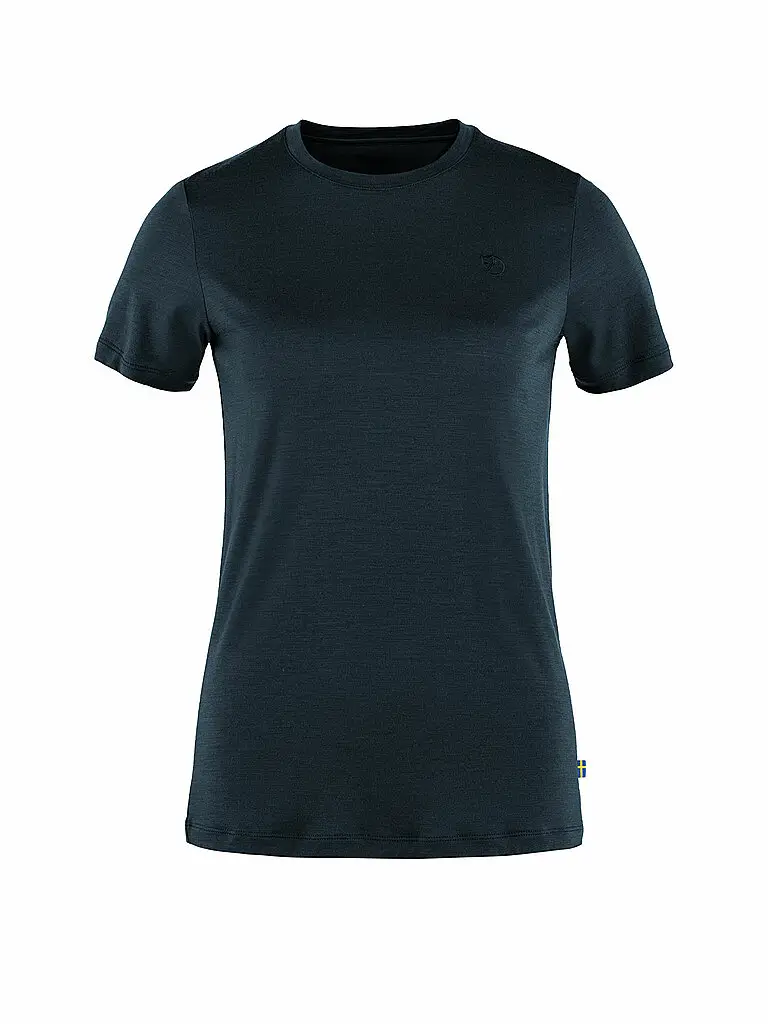 T-shirt da donna Abisko Wool SS W blu | XL