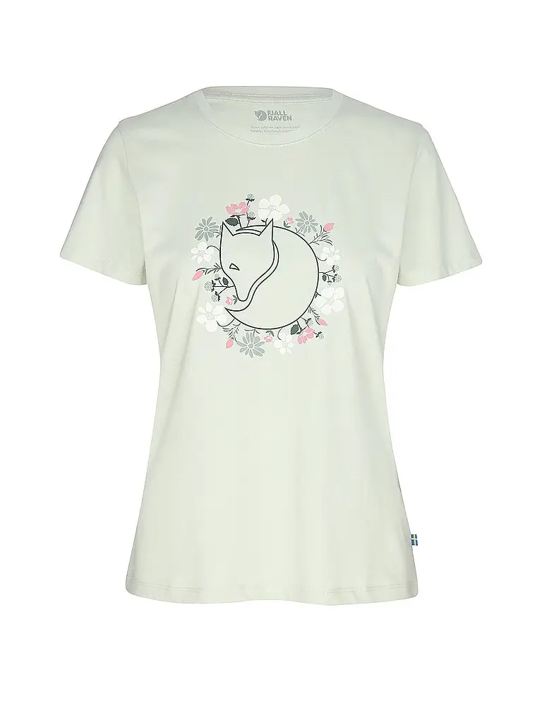 T-shirt da donna Fjällblomster Fox verde chiaro | XS