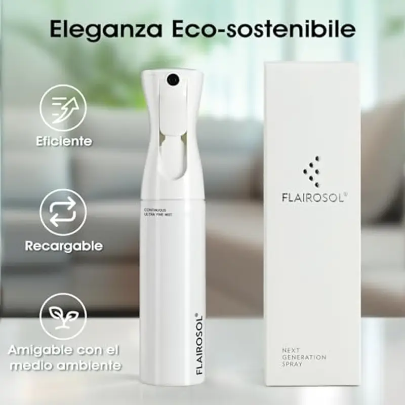 FLAIROSOL Flacone Spray Nebulizzatore per Capelli Ricci 300ml, Spruzzino Acqua Continua Fine per Barbiere/Parrucchiere miniatura 2