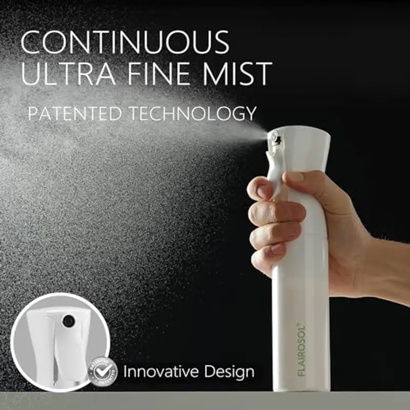 FLAIROSOL Flacone Spray Nebulizzatore per Capelli Ricci 300ml, Spruzzino Acqua Continua Fine per Barbiere/Parrucchiere - Ricaricabile, per pulizia/Piante/Animali Domestici (bianca, stampa verde) miniatura 2